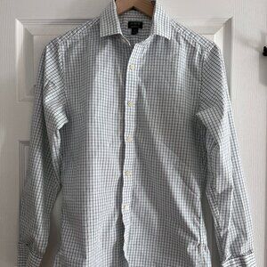 J.Crew Plaid Untucked Flex Casual Shirt - White XS Slim